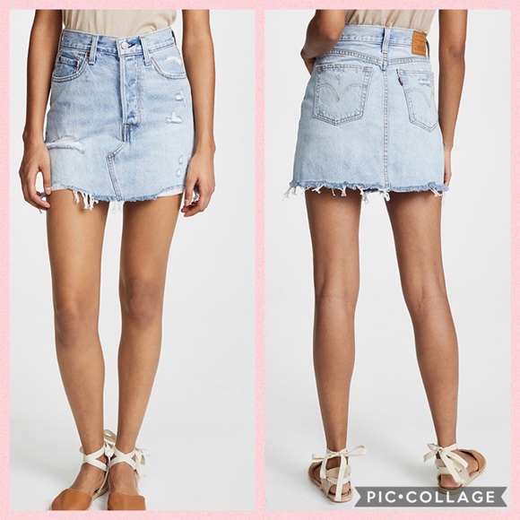 levis deconstructed denim skirt